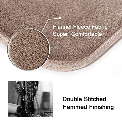 H.VERSAILTEX Bath Mat Memory Foam Set Bathroom Rug Set Flannel Velvety Bath Mat Luxury Extra Soft and Absorbent Non Slip Rugs for Bathroom/Bedroom Washable(2 Pack- 20"x 32"/ 17"x 24", Taupe) - color: Taupe, size: 20" x 32" Plus 17" x 24"