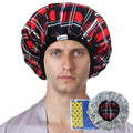Years calm Shower Cap for Men, Waterproof & Heat-Retaining Hair Treatment Cap – Reusable Men’s Shower Cap with Foil Lining, Elastic Band, for Steam Care, Hair Mask & Oil Conditioning - color: Red