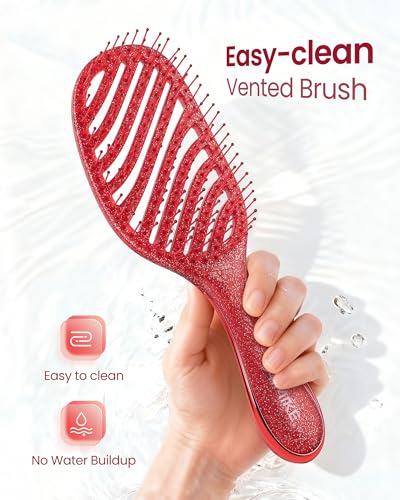 Gift for Women & Teen Girls – AIMIKE 2pcs Painless Detangler Hair Brush Set with Soft Bristles, Extra Gentle Wet & Dry Brush for Fine or Sensitive Hair, Ideal Holiday Presents