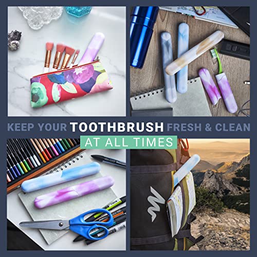 8 PCs Elite Travel Toothbrush Case with Drainage Holes–Portable, Breathable Plastic Toothbrush Holder Travel Covers–Ideal for Camping, Trips & Daily Use Cute Tooth brush Cover Container– Multi Colors - style: Pack of 8