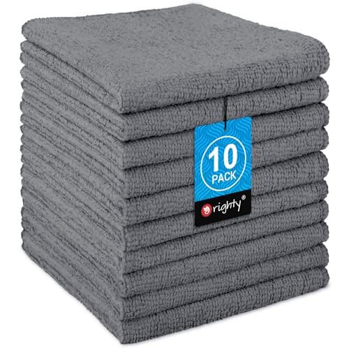 Orighty Wash Cloths, 10 Pack Face Towels, Soft Quick-Drying Washcloths, Multi-Purpose Microfiber Face Cloths for Bathroom, Gym, Spa, Hotel, Travel, 11.5"x11.5", Grey - color: Grey