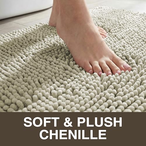 Neater Home Plush Bathroom Rugs 30x20 Thick Chenille Quick Dry Microfiber Absorbent Bath Mat, Soft Bath Rugs, Machine Washable Bathroom Floor Mat for Tub Shower Sink, Home Decor Accessories, Tan - color: Tan, size: 30" x 20"