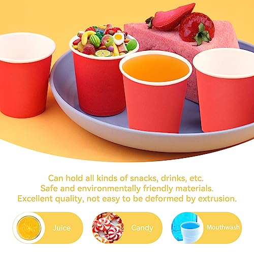 50 Pack 3oz Bathroom Cups, Red Mouthwash Cups, Small Paper Cups | Paper Cups, Disposable Bathroom Cups, Paper Espresso Cups 3oz Ideal for Bathroom,Supermarket,Birthday Party,Picnic and BBQ - color: Red, size: 50 Count