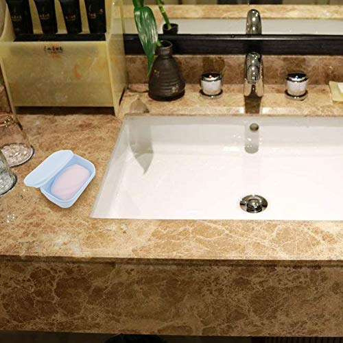 Soap Dish 2 Pack Waterproof Portable Soap Tray for Travel, Home, Outdoor, Camping, Gym - Sky Blue - color: Sky Blue