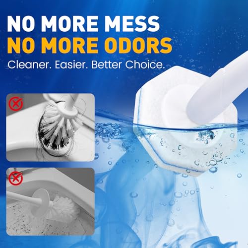 Toilet Brush Refills, Disposable Toilet Bowl Cleaner Refills for Toilet Cleaner Wand, Single-Use Hygienic Scrubber Pads, 150 Count - size: 1 Count (Pack of 150)