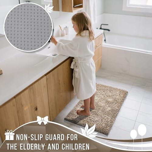 Yimobra Bathroom Rugs Sets 2 Piece, Soft Absorbent Bath Mat and U-Shaped Toilet Rug with Non Slip Backing, Luxury Shaggy Bath Mats for Bathroom, Machine Washable, 24"x17"+24"x20", Camel - color: Camel, size: 24x17 + 24x20 Inch