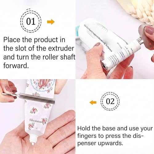4 Pack Toothpaste Tube Squeezer Set, 2 Stainless Steel Metal Tube Wringers + 2 Hangable Plastic squeezers, Bathroom Toothpaste Key for Cream, Hair Dye, Paint, Reduce Waste Tool