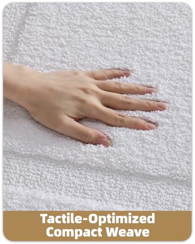 Color&Geometry Non Slip Bathroom Rugs 36x24,Ultra Soft Absorbent Upgraded Microfiber Bath Rugs, Non-Slip Bathroom mat, Washable Plush Bath Mats for Bathroom, Shower, Bathtub, Laundry, White - color: A, size: 24"x36"