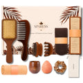 Eco Friendly Natural Spa Set for Women Gift Box with Wooden Comb Set, Bath Strap, Gua Sha, Facial Sponge, Self Care Kit Birthday, Mothers Day, Wellness, Relaxation Kit