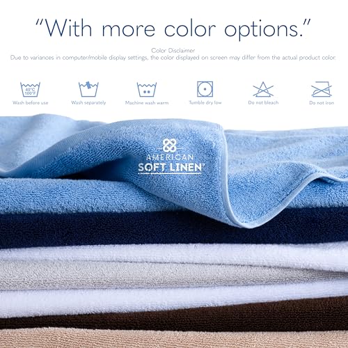 American Soft Linen 100% Cotton Luxury Turkish Towels, 40x80 XL Bath Sheet | Soft Absorbent Quick Dry OEKO Tex Standard 100 Certificated Durable Machine Washable Breathable Premium Hotel Quality - color: Aqua Blue, size: 40"x80"