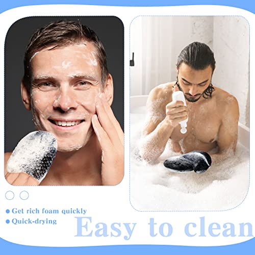 Vesici 2 Pcs Honeycomb Exfoliating Glove Set Exfoliating Bath Mitt Honeycomb Face and Body Scrubber Shower Mitt Sponges for Cleaning Body Shower Face Skin Beauty Spa(Black) - color: Black