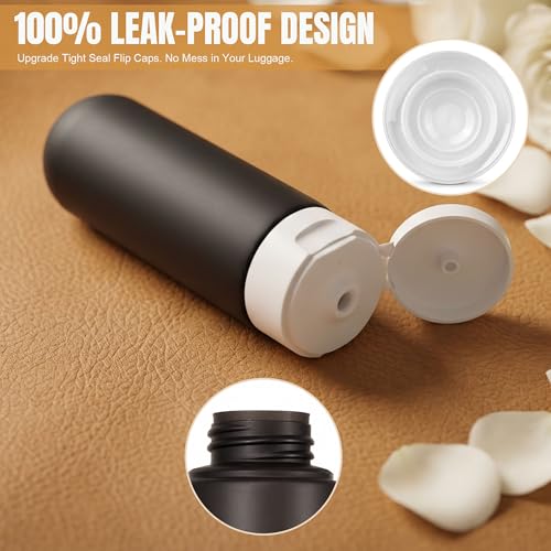 DEWSENSI 20 Pack Travel Bottles Set for Toiletries TSA Approved Leak Proof Travel Size Containers Kit Portable Refillable Travel Accessories for Shampoo Conditioner Lotion Liquids (Dark Color) - color: dark blue & black & white