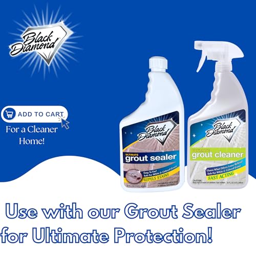 Black Diamond Stoneworks Ultimate Grout Cleaner for Tile Floors — Acid-Free Deep Cleaner Removes Grease, Dirt & Soap Scum Without Damaging Grout — Safe for Marble and All Natural Stone (1-Quart) - size: 32 Fl Oz (Pack of 1)