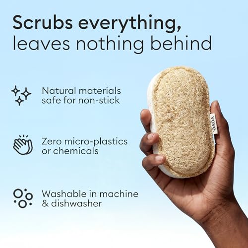 Vove Cleaning Duo, Bamboo Dish Brush Set and Natural Dish Sponges, FSC-Certified Bamboo, Sisal, Loofah, Cellulose, Plastic-Free, Eco-Friendly Zero-Waste Kitchen Dish Scrubber Set - size: Cleaning Duo - Brush Set & Sponges