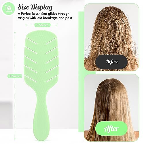 Hair Brush for Women Paddle Detangling Brush, Green | For Curly Thick Wet Dry Hair, No Pulling, Easily Detangles, Faster Blow Drying & Styling - color: Large-Green