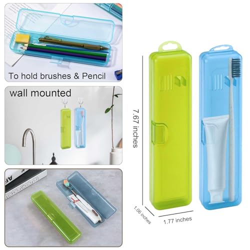 2 Packs Toothbrush Travel Case, Breathable Toothbrush Travel Holders, Compact Portable Toothbrush Holder for Travel, Vacation, Camping, Gym, Business Trips, Office, Cruise - color: Clear