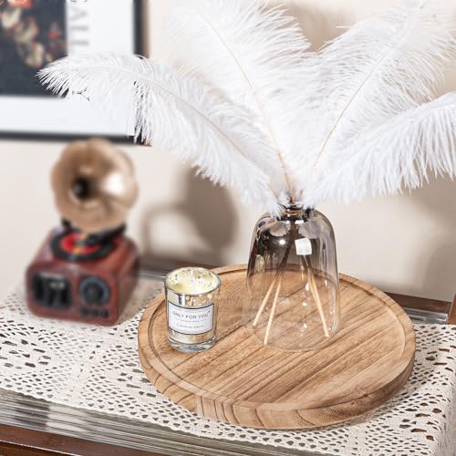 Wood Lazy Susan Organizer Kitchen Turntable for Cabinet Farmhouse Bathroom Decor Round Decorative Tray for Vanity, Counter, Sink, Coffee Table, 10 Inch, Brown - color: Brown, size: 10“