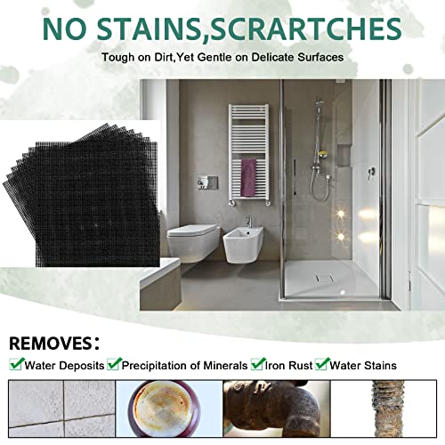 Skyley 12 Pack Flexible Scrubbing Screen Cleaning Mesh for Household 5.5 x 4 Inch Cleaner Toilet Hard Water Ring Remover Scouring Pad Abrasive Grit Cleaning Screen for Remove Carbon, Rust and Scale