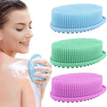 PQRUU 3 Pack Silicone Body Scrubbers for Use in Shower, Exfoliating Body Scrubber Fit for All Kinds of Skin, Soft Silicone Loofah,Bath Scrubbers Rapid Foaming,Blue,Green,Purple - color: Blue,green,purple