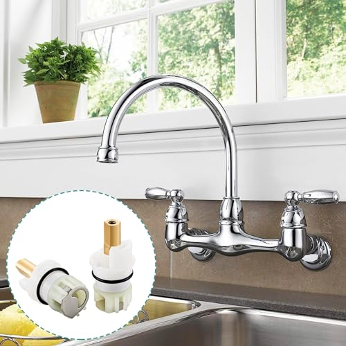RP25513 faucet stem assembly Replacement Kit for two handle faucet repair kit with RP24096 Cartridge RP4993 Seats Springs RP24097 1/4 Turn stop, 2 Pack - color: 2