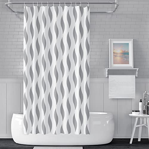 48x72inch Grey Abstract Geometric Shower Curtain for Bathroom White Grey Bathroom Curtain Sets with Hooks Modern Minimalistic Art Aesthetics Bath Accessories Home Hotel Dorm Waterproof Decor - color: Grey, size: 48"W x 72"L (Pack of 1)