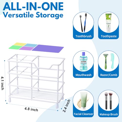 Urbanstrive 304 Stainless Steel Bathroom Toothbrush Holder Toothpaste Holder Stand Bathroom Accessories Organizer (White, Small) - color: White, size: Small