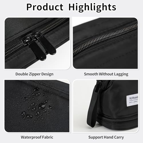 Hanging Travel Toiletry Bag for Women, Makeup Bag, Compact, sturdy, Lightweight, Waterproof, Simple and Practical, Functions As Both Cosmetic Organizer And Toiletry Bag (Woman, Jet Black) - color: Jet Black, style: Woman