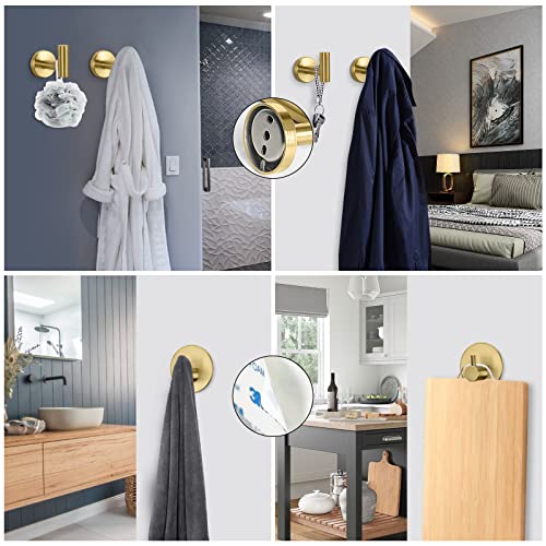 NearMoon Bathroom Hardware Set SUS 304 Thicken Stainless Steel-Towel Bar Set Include 16" Towel Rod, Toilet Paper Holder, Multifunctional Hooks Bathroom Accessories (Brushed Gold, 5 Pcs) - color: Brushed Gold