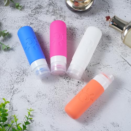 Zafit Travel Bottles for Toiletries, TSA Approved Travel Containers 3oz Leak Proof Travel Tubs Refillable Liquid Travel Accessories for Shampoo Conditioner Lotion Body Wash(Multicolored D) - color: Multicolored D