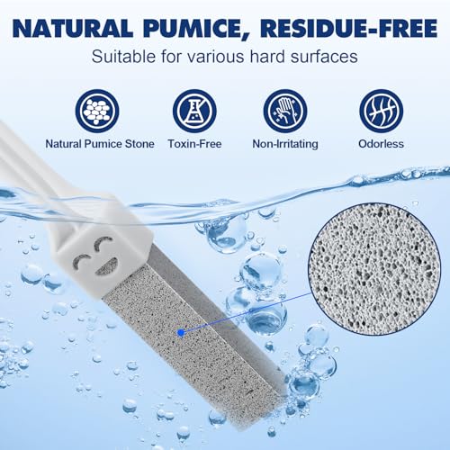 Navona 10 Pack Pumice Stone Toilet Bowl Cleaner with 2 Extra Long Handle,Pumice Stone Scouring Sticks for Toilets, Bathrooms, Kitchens, Spas and Pools