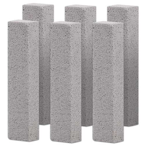 Herda 6 Pack Pumice Stone Toilet Bowl Cleaner, Powerfully Pumice Stick for Toilet Cleaning Hard Water Rings, Calcium Buildup, for Cleaning Stove, Tubs, Grills, Swimming Pools, Sinks（Without gloves） - size: 6 Count (Pack of 1)