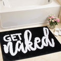 KOEXM Get Naked Bath Mat Cute Bathroom Rugs 16" x 24", Non-Slip Absorbent Funny Black Bath Mat, Small Bathroom Rug Machine Washable - color: Black 3.0, size: 1'4" x 2' (Rectangular)