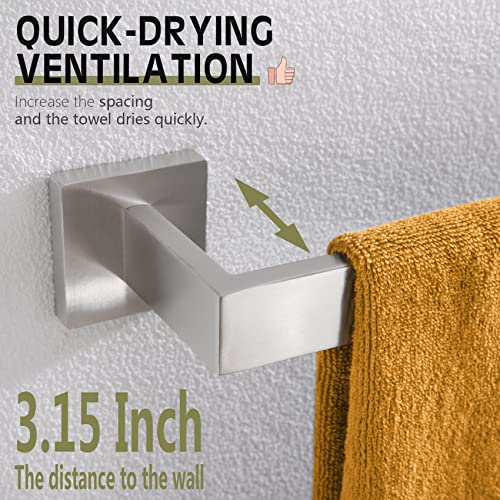 KOKOSIRI 32-Inch Single Towel Bar, Bathroom Kitchen Towel Holder, Wall Mounted SUS304 Stainless Steel Towel Rack, Brushed Nickel, B4003BR-L32 - color: Brushed Steel, size: 32-Inch