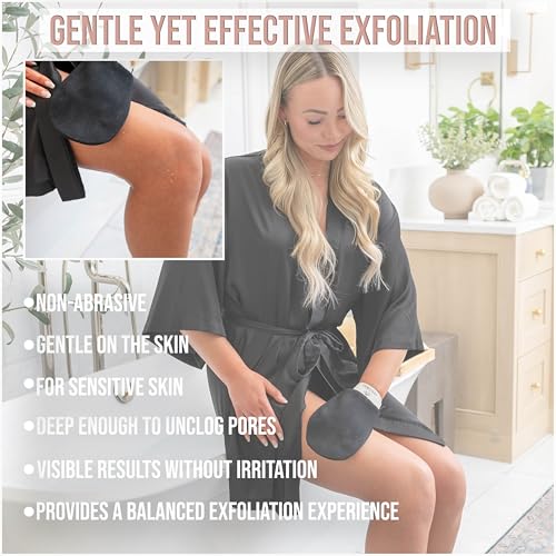 Dermaglow Deep Exfoliating Gloves- Black - color: Black, size: 1 Count (Pack of 1)