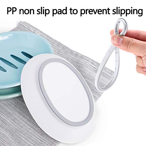 WYOK 2-Pack Soap Dish with Drain Plastic Sponge Holder Easy Cleaning Soap Saver Tray Caddy Keep Dry Stop Mushy for Shower Bathroom Kitchen(Khaki) - color: Khaki
