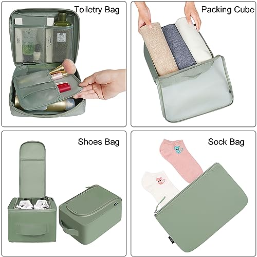 BAGAIL 8 Set Packing Cubes Luggage Packing Organizers for Travel Accessories-Matcha Green - color: Matcha Green, size: 8 Set