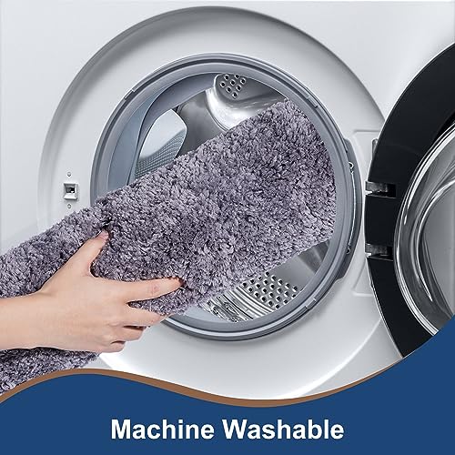 3 Pieces Luxury Bathroom Rug Set with U-Shaped Toilet Rug, Non-Slip Rubber Bottom, Thick Microfiber Fluffy Plush, Water absorption, Quick Dry, Ultra Soft, Bath Mats for Bathroom, Tub(Dark Grey) - color: Grey
