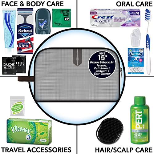 Convenience Kits International Men’s Premium 15-Piece Assembled Travel Kit Featuring: Gillette and Barbasol Shave Products - size: 56 Kits