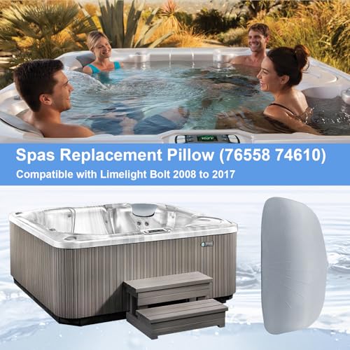 Earthtec 76558 74610 Replacement for Hot Spring Spa Pillow Hot Tub Headrests Fit for Limelight Spas, Pulse/Pulse DL/Bolt (2012-2017), Glow/Flair (2008-2017), Gleam (2013-2017) (3 Pcs)