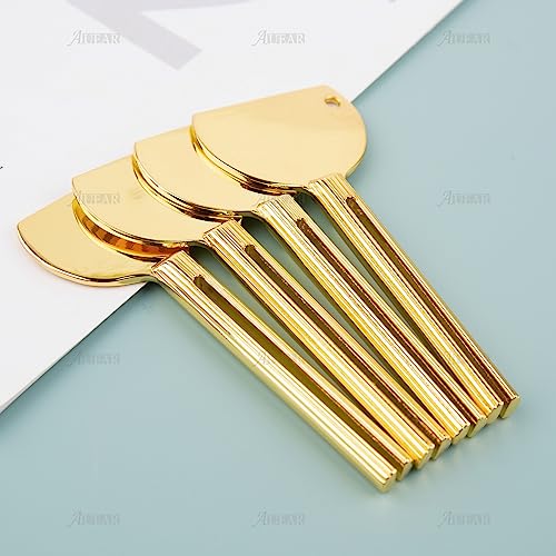 AUEAR, 4 Pack Gold Stainless Steel Toothpaste Tube Squeezers Keys Roller Presser Wringer for Home Hair Dye - color: Gold