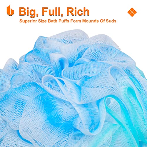 Urbanstrive Shower Bath Sponge XL 75g Soft Shower Loofahs Balls for Body Wash Men Women Bathroom Accessories, 1 Pack, Green-Blue - color: Green-blue