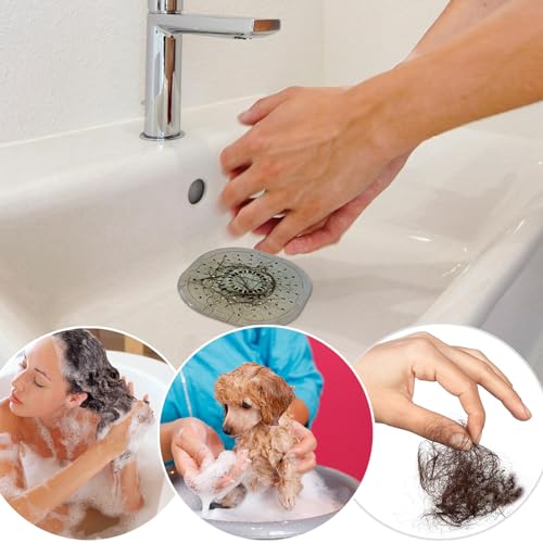 Hair Drain Catcher,Square Drain Cover for Shower Strong Adhesion Silicone Hair Stopper with Suction Cup,Easy to Install Suit for Bathroom,Bathtub,Kitchen 2 Pack (Cream White) | Drainer Cover Silicone Hair Stopper with Suction Cups,Protector Accessories,Ea