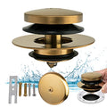 Artiwell Universal Tip Toe Tub Drain Conversion Kit - Bathtub Drain Replacement Trim Kit with 1-Hole Overflow Face Plate and Pop-Up Tub Stopper, Brushed Gold - color: Brushed Gold