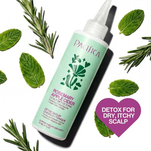 Pacifica Scalp Detox Tonic – Scalp Exfoliator with Glycolic & Salicylic Acid for Clarifying Build Up & Purifying – Infused with Rosemary to Support an Itchy, Dry Head – Vegan & Cruelty-Free – 5 oz - style: Scalp Detox Tonic