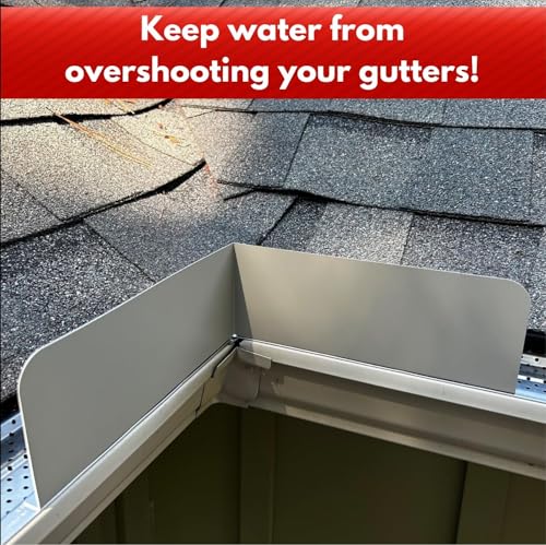 Eagle 1 Rain Gutter Valley Splash Guards, Straight or Bent (2 Per Order) Includes Screws and 1/4" Bit Driver (Classic Bent, Dark Bronze) - color: Dark Bronze, size: Classic Bent