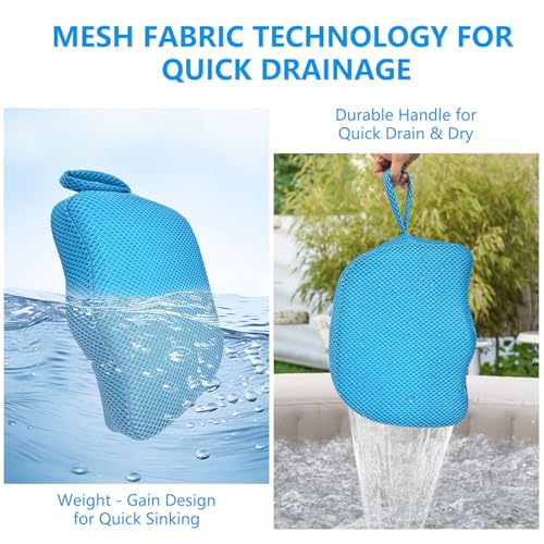 REEZEIVI Hot Tub Booster Seat for Adults,5 Inch Thick SPA Cushion,Weighted Hot Tub Cushion with Non-Slip Bottom,Quick Dry Spa seat,Washable 3D Mesh,Inflatable Hot Tub,Pool, Bathtub (Bue) - color: Bue