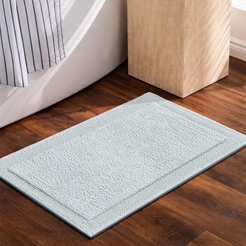 Bedding Craft Bathroom Bath Mat Rug, 17x24, Silver Grey | 100% Cotton, Reversible, Water Absorbent, Machine Washable, Soft - color: Silver Grey, size: 1'5" x 2' (Rectangular)