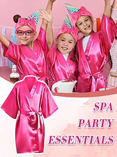 Xuhal 92 Pcs Spa Party Supplies Slumber Party Spa Pretend Play Set with Satin Robes, Headbands and Eye Masks, Sleepover Kit with Gift Bags, Total 10 Sets(Rose,12) - color: Rose, size: 12