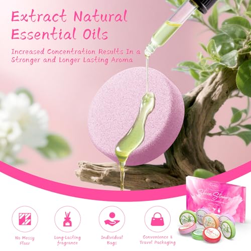 Shower Steamers Aromatherapy 8 Pack - Gifts for Women, Shower Bombs with Essential Oils, Self Care and Stress Relief Stocking Stuffers, Relaxation Birthday Gifts for Women and Men. Pastel Flow Style - style: Pastel Flow Style