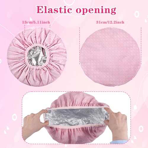 2 Pcs Deep Conditioning Heat Cap, Waterproof Reusable Hair Mask Cap, Double Layer Shower Steam Caps for Hair Dyeing, Perming, Long Thick Hairs Care